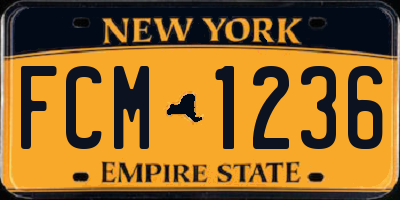 NY license plate FCM1236