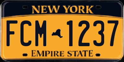 NY license plate FCM1237