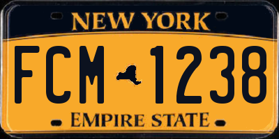 NY license plate FCM1238