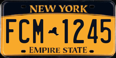 NY license plate FCM1245