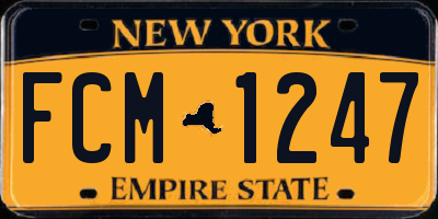 NY license plate FCM1247