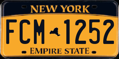 NY license plate FCM1252