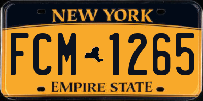 NY license plate FCM1265