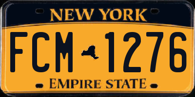 NY license plate FCM1276