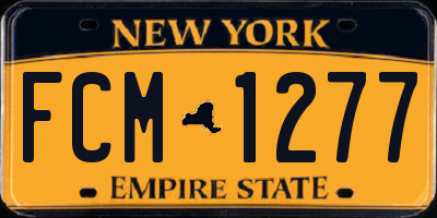 NY license plate FCM1277
