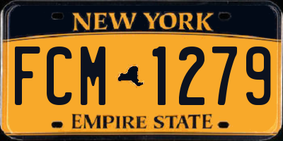 NY license plate FCM1279