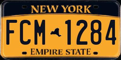 NY license plate FCM1284