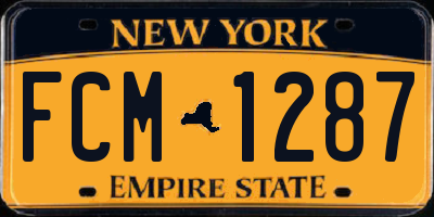 NY license plate FCM1287