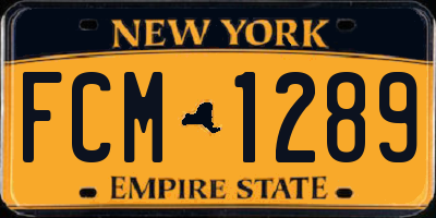 NY license plate FCM1289