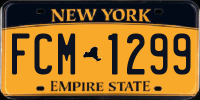 NY license plate FCM1299
