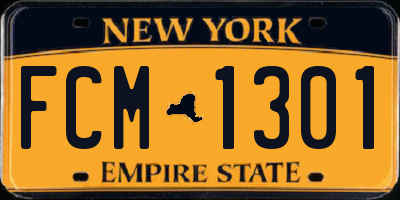 NY license plate FCM1301