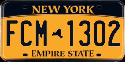 NY license plate FCM1302