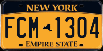 NY license plate FCM1304