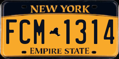 NY license plate FCM1314
