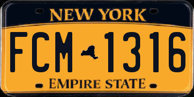 NY license plate FCM1316