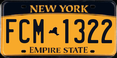 NY license plate FCM1322
