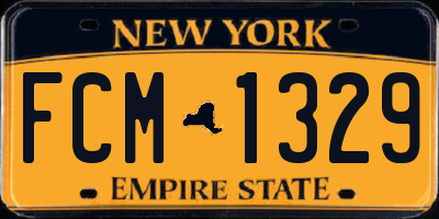 NY license plate FCM1329