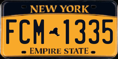 NY license plate FCM1335