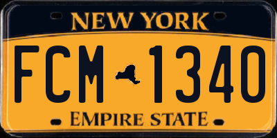 NY license plate FCM1340
