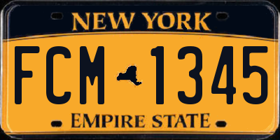 NY license plate FCM1345