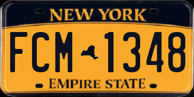 NY license plate FCM1348