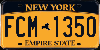 NY license plate FCM1350
