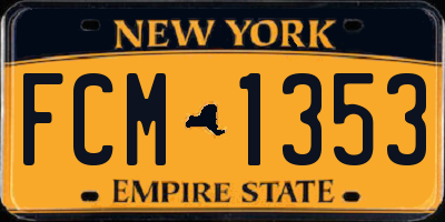 NY license plate FCM1353