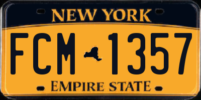NY license plate FCM1357