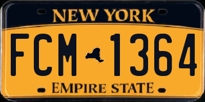 NY license plate FCM1364