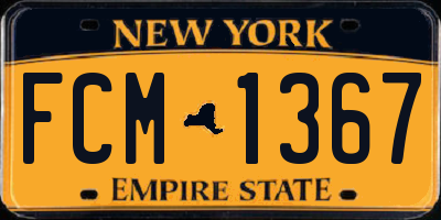 NY license plate FCM1367