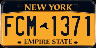 NY license plate FCM1371