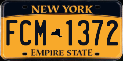 NY license plate FCM1372
