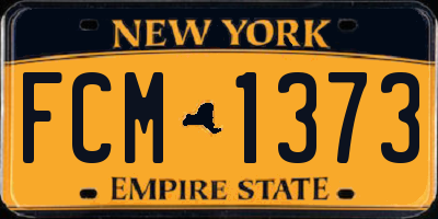 NY license plate FCM1373