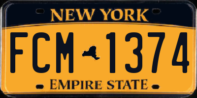 NY license plate FCM1374