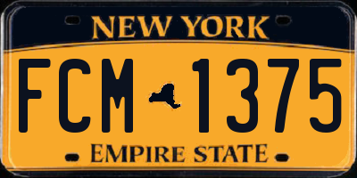 NY license plate FCM1375