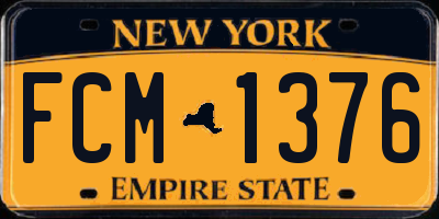 NY license plate FCM1376