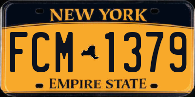NY license plate FCM1379