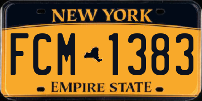 NY license plate FCM1383