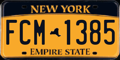 NY license plate FCM1385