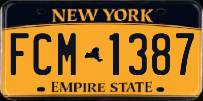 NY license plate FCM1387