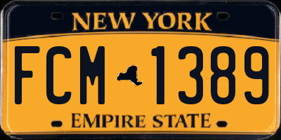 NY license plate FCM1389