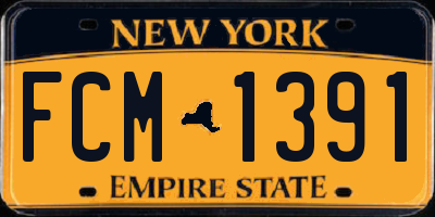 NY license plate FCM1391