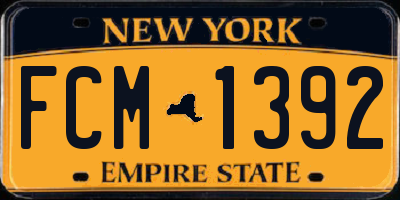 NY license plate FCM1392