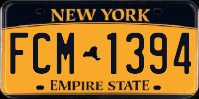 NY license plate FCM1394