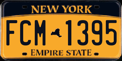 NY license plate FCM1395