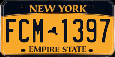 NY license plate FCM1397
