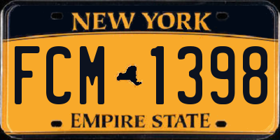 NY license plate FCM1398