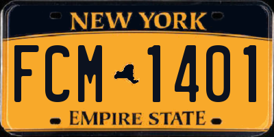 NY license plate FCM1401