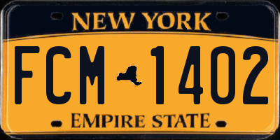 NY license plate FCM1402