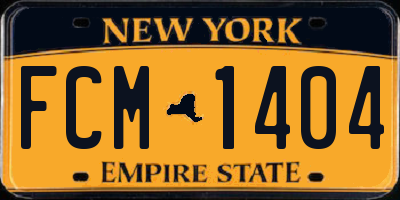 NY license plate FCM1404